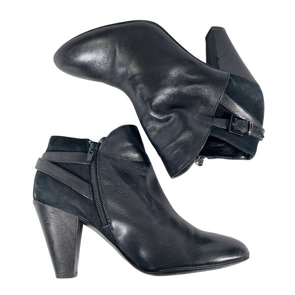 GIANNI BINI! BLACK SOFT, SUPPLE GENUINE LEATHER ELEGANT ZIPPER ANKLE BOOTS!SZ 8M - Picture 6 of 12